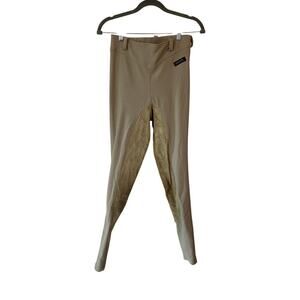 Kerrits women's breeches medium taupe suede panels microcord riding equestrian